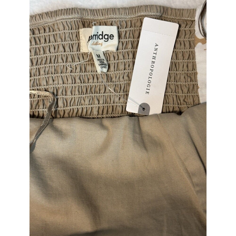Anthropologie Porridge Halter Preppy Utility Midi Dress Sz Md Taupe - Picture 6 of 7